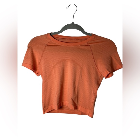 Lululemon Swiftly Tech Cropped Short-Sleeve Shirt 2.0 Orange Size 6 - Picture 3 of 6